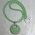Green Sea Glass Bead Necklace with Swazi Pendant - VP's Jewelry