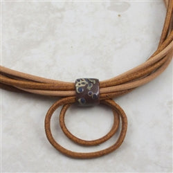 Tan Leather Necklace Unusual Necklace - VP's Jewelry