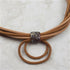 Tan Leather Necklace Unusual Necklace - VP's Jewelry