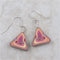 Triangular Handmade Pink Bead Sassy Earrings - VP's Jewelry