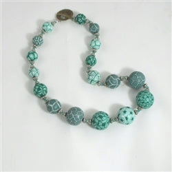 Handmade Green and White Fair Trade Bead Necklace - VP's Jewelry