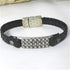 Black Leather Bracelet For A Man - VP's Jewelry