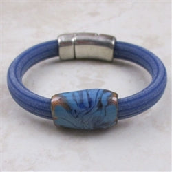 Blue Women's Regaliz Corduroy Rubber Bracelet - VP's Jewelry 