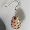 Cream and Red Kazuri Teardrop Handmade Earrings - VP's Jewelry