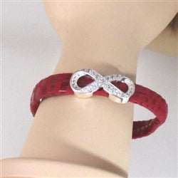 Red Leather Bracelet with Infinity Love Knot - VP's Jewelry