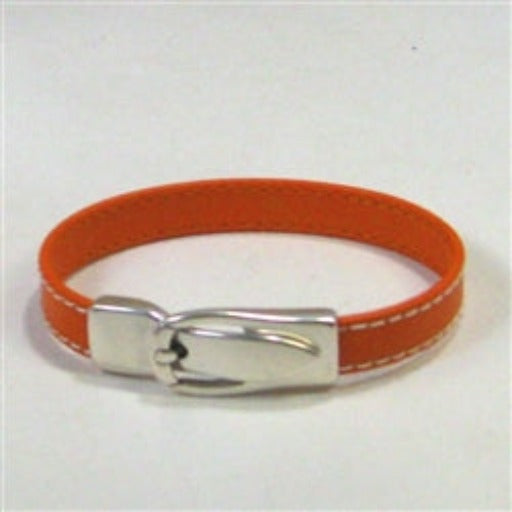 Buy orange goat leather bracelet Classic with buckle clasp