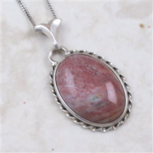 Pink Gemstone Pendant Necklace Muscovite Quartzite - VP's Jewelry