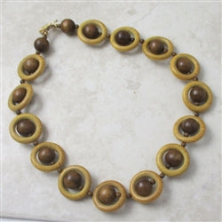Wood O-Ring Bead Necklace Unique Necklace - VP's Jewelry 