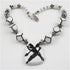 Fair Trade White and Black Beaded Necklace Kazuri - VP's Jewelry