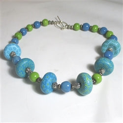 Green Bead Necklace Kazuri and Samunnat Beads - VP's Jewelry