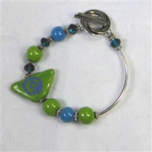Green Bead Bracelet Kazuri Bead Bracelet - VP's Jewelry