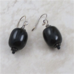 Black Bead Earrings Kazuri Earrings - VP's Jewelry