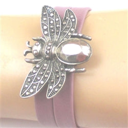 Radiant Orchid Beetle Leather Bracelet - VP's Jewelry
