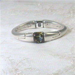 Silver Bangle Bracelet with Handmade Accent - VP's Jewelry