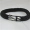 Black Nylon Braided Cord Bracelet Zebra Clasp Focus - VP's Jewelry