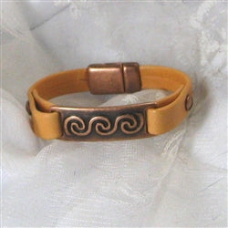 buy copper focus leather ID bracelet