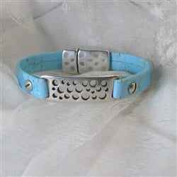 Blue ID Style Vegan Cork Bracelet - VP's Jewelry