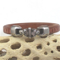 Men's Light Brown Leather Bracelet Regaliz Leather - VP's Jewelry