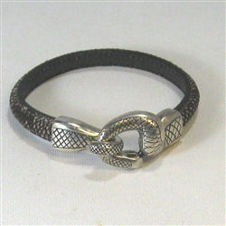 Black Snakeskin Bracelet For A Man - VP's Jewelry