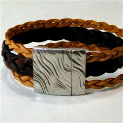 Brown Leather Braided Bracelet