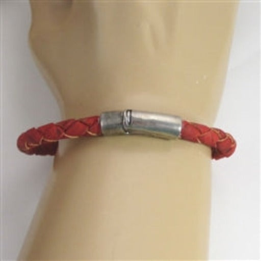 Unisex Red Braided Cork Bracelet Handmade - VP's Jewelry