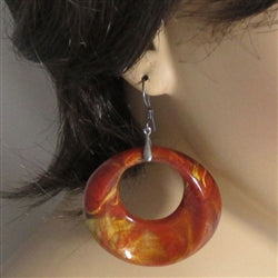 Marbled Orange Hoop Earrings - VP's Jewelry