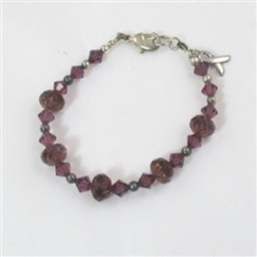 purple awareness crystal bracelet
