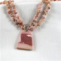 Pink Opal Gemstone Pendant Necklace Heirloom-quality Handmade - VP's Jewelry