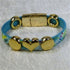 Buy Multi-colored blue yellow anf green leather bracelet for a woman
