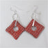 Red Artisan Handmade Ceramic Earrings Raku Glaze - VP's Jewelry  