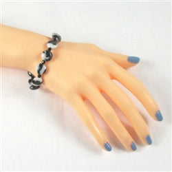 zebra jasper black & white gemstone bracelet