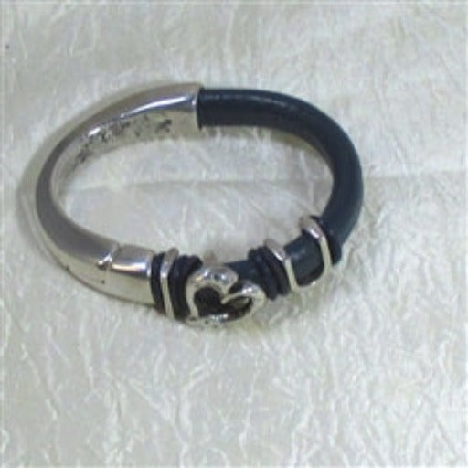 I Love You Navy Leather Cuff Bracelet - VP's Jewelry