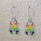 Rainbow Awareness Ribbon Charm Earrings