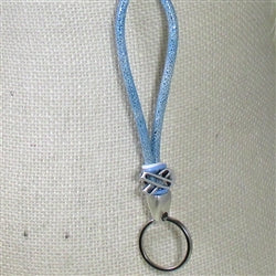 Blue Awareness leather key chain