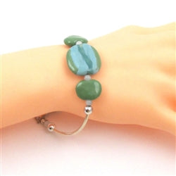 Kazuri Bracelet in Green Bangle Style - VP's Jewelry