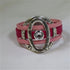 Handcrafted Pink Leather Cuff Bracelet Unique Bold Design - VP's Jewelry