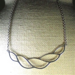 Silver Necklace Twisted Silver Focus Necklace - VP's Jewelry