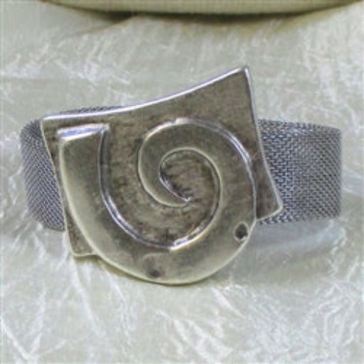 Affordable Cuff Bangle Bracelet with Large Silver Abstract Focus - VP's Jewelry