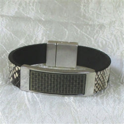 Unisex Snake Patterned Leather Bracelet - VP's Jewelry