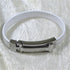 Buy classic white leather braclet with shinny silver clasp