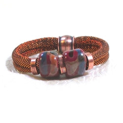 Copper Metallic Cord Fair Trade Bead Bracelet - VP's Jewelry