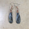 Blue pietersite gemstone earrings with copper accents