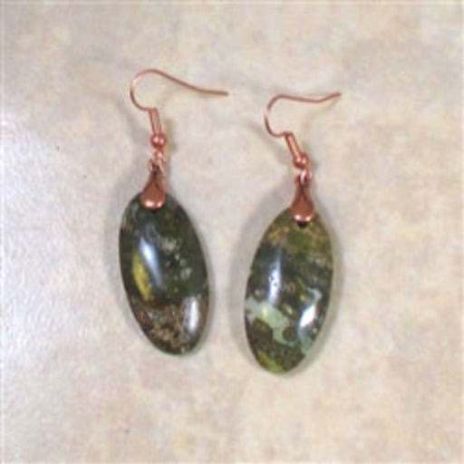 Best Buy Ocean jasper designer cut copper earrings