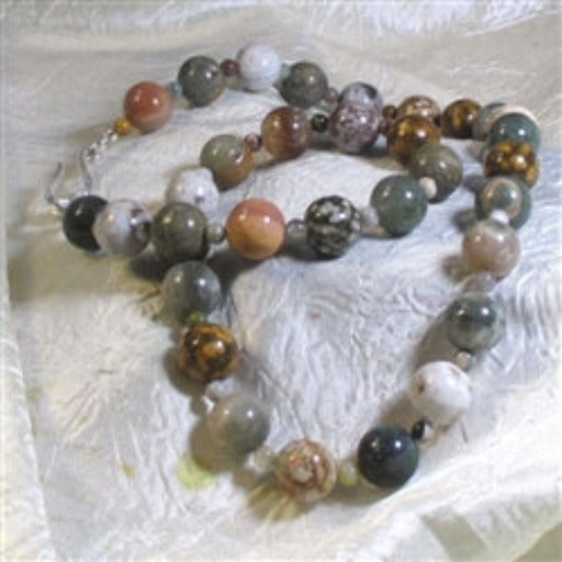 Buy Classic ocean jasper bead necklace