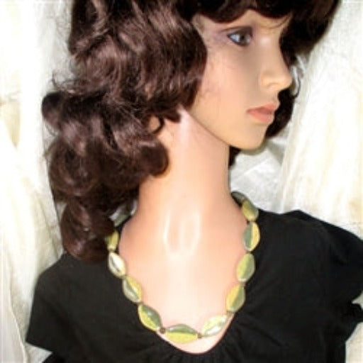 Kazuri Necklace Green Fair Trade Beads - VP's Jewelry
