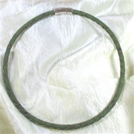 Mens Forest Green Braided Portuguese Cork Necklace- VP's Jewelry