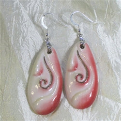 Pink Salmon Ceramic Teardrop Earrings - VP's Jewelry