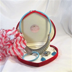Jewelry Set - Necklace, Bracelet, Earrings & Ring Gift Set in Blue - VP's Jewelry  