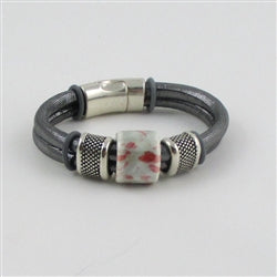 Handmade Silver Metallic Cord Bracelet with ice Accents - VP's Jewelry