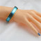 Metallic Teal Leather Cuff Gold Bracelet - VP's Jewelry